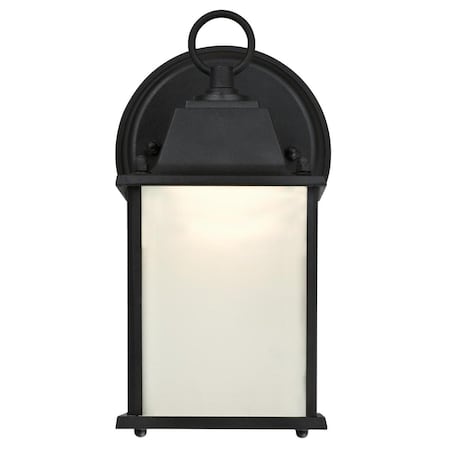 Westinghouse Fixture Wall Outdoor LED Dimmable 9W Dusk to Dawn Trad Txtrd, Black Frost Glass 6107500